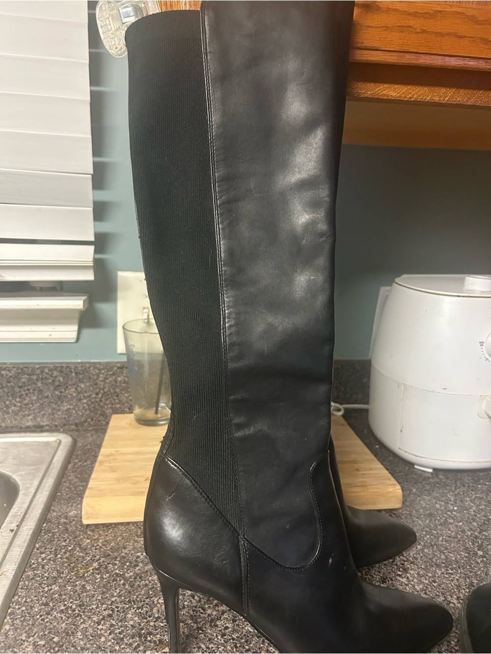 Sam Edelman Knee-High Stretch Leather Boots w/Minor Damage